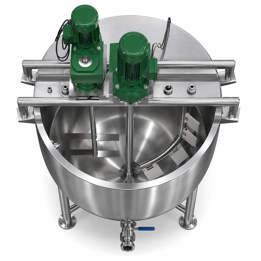 200 Gallon Stainless Steel Steam Jacketed Kettle with Agitator