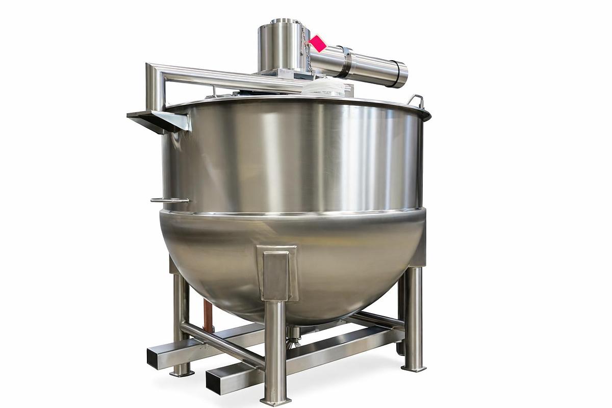 500 Gallon Stainless Steel Steam Jacketed Kettle with Agitator