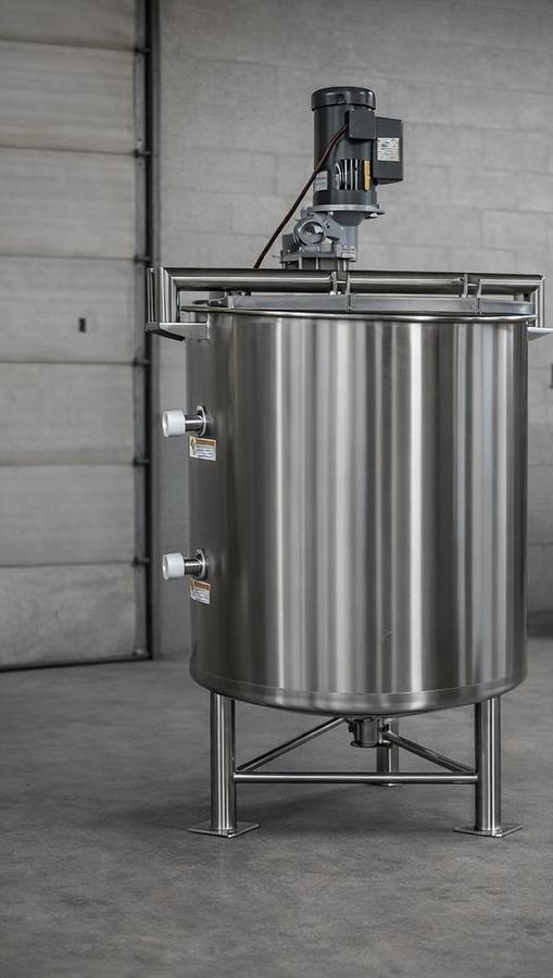 250 Gallon Stainless Steel Jacketed Mixing Tank with Agitator