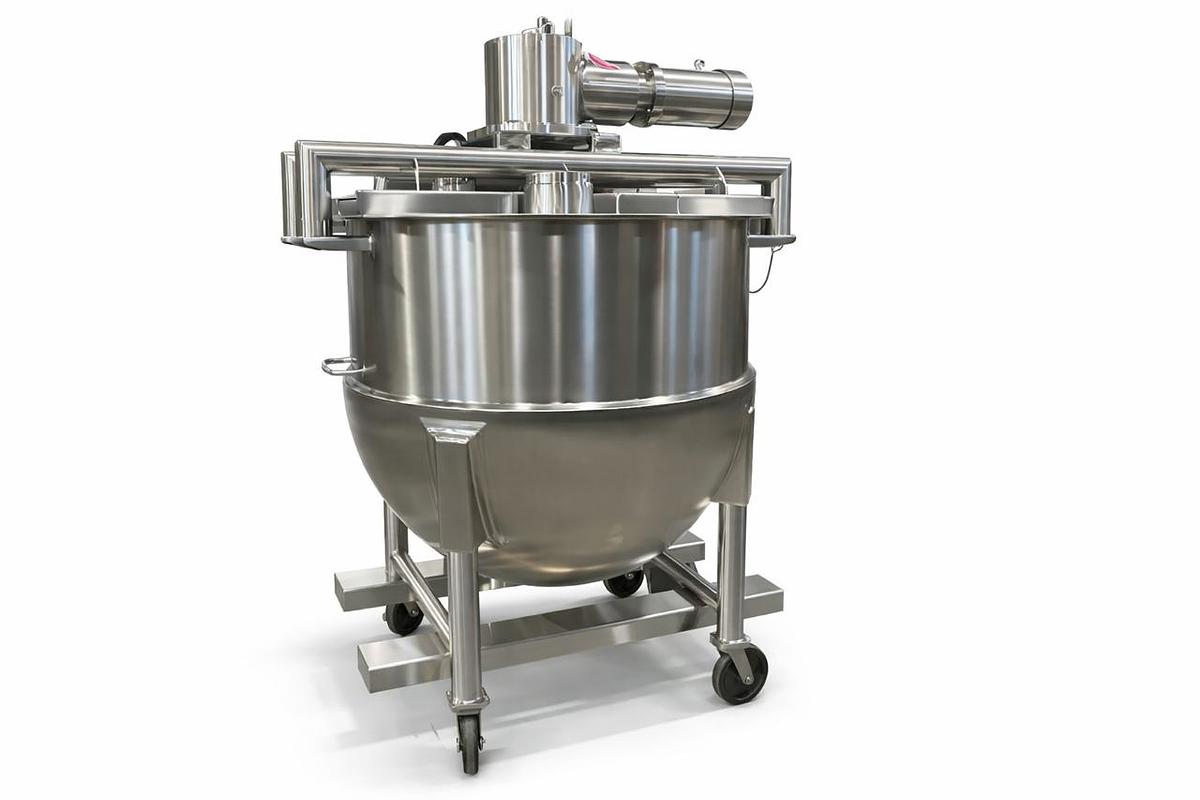 200 Gallon Stainless Steel Steam Jacketed Kettle with Agitator