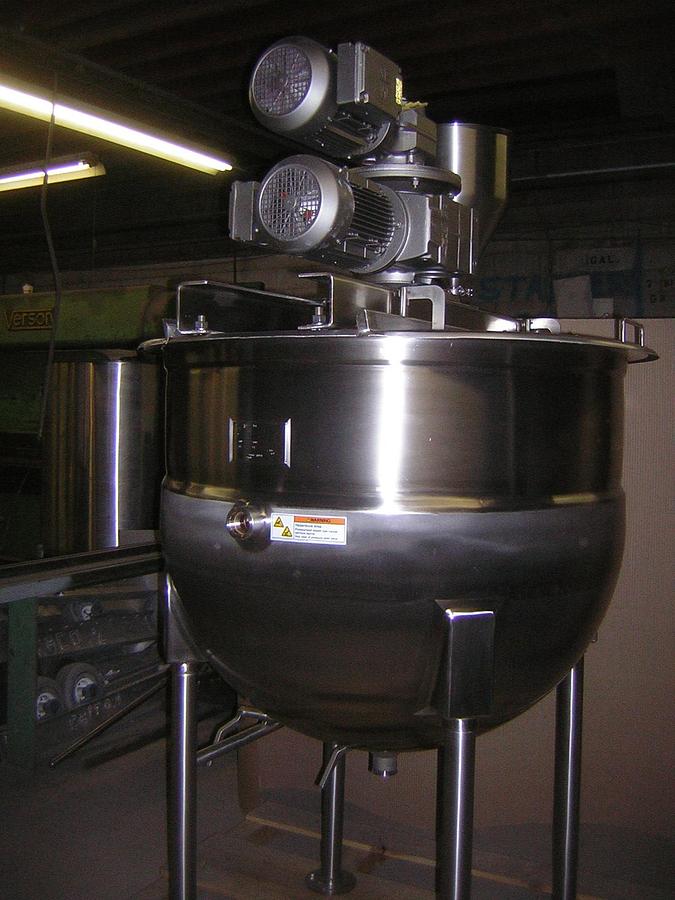 50 Gallon Stainless Steel Steam Jacketed Kettle with Agitator