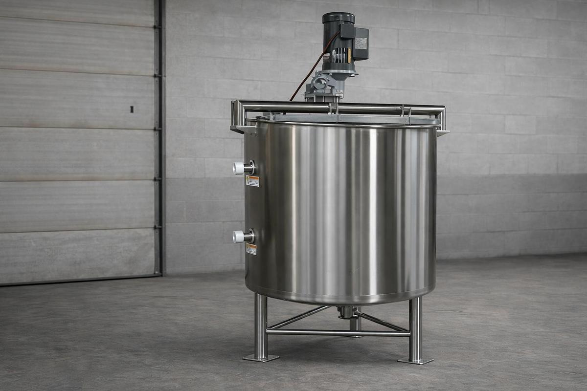 250 Gallon Stainless Steel Jacketed Mixing Tank with Agitator