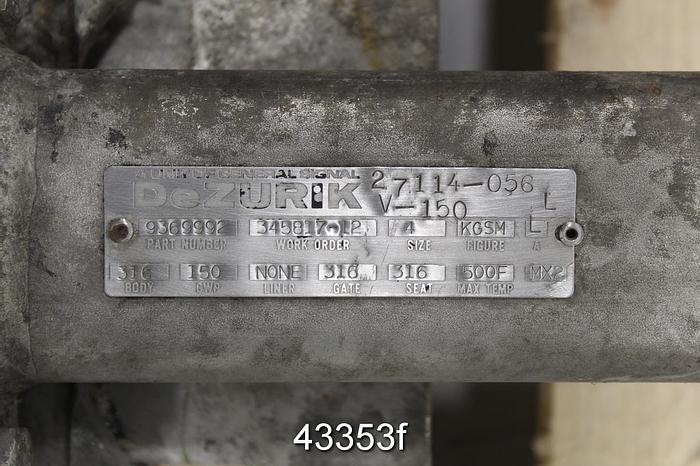 Used 4" Hand Operated Knife Gate Valve #43353