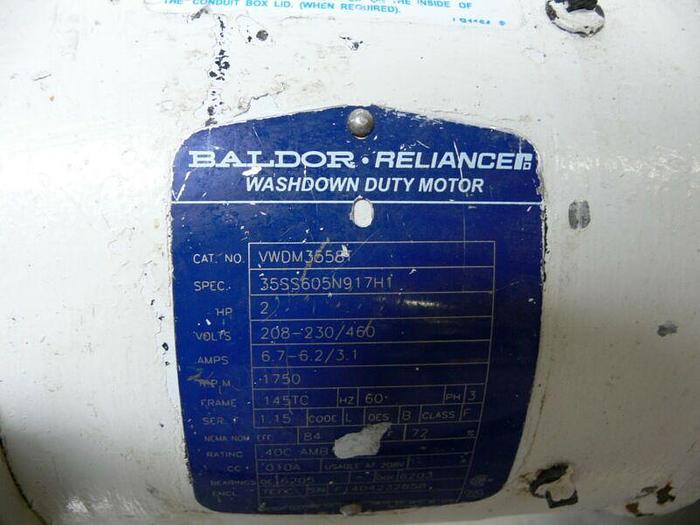 Used Randolph Peristaltic Hose Pump Model 880 w/ Baldor VWDM3558T Washdown Motor