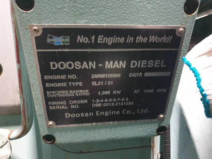 Doosan MAN 9L21/31 unused generator sets
