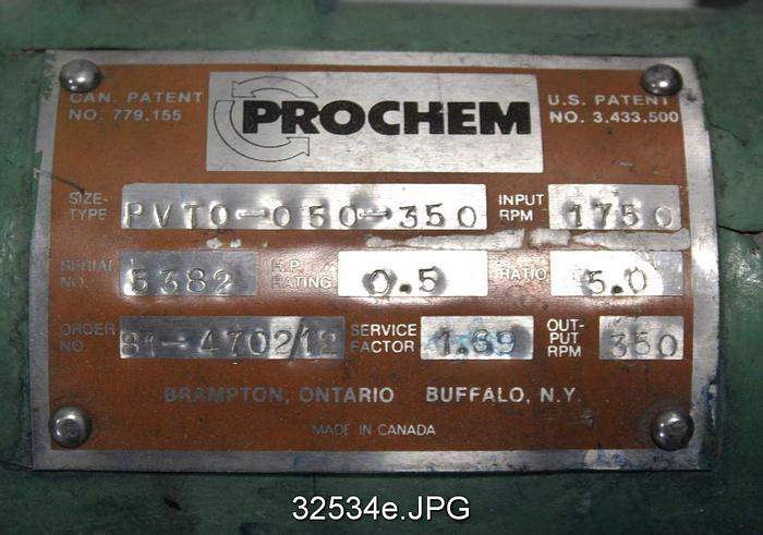 Used Prochem PVTO-050-350 Top Mount Agitator #32534
