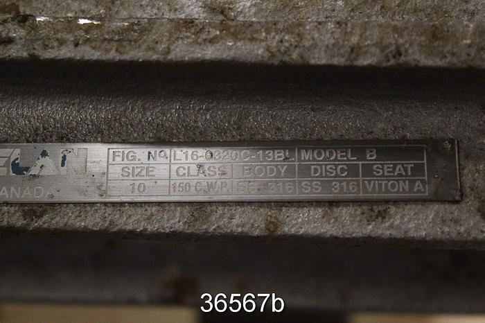 Used Velan 10" Hand Operated Knife Gate Valve, L16-0320C-13BL #36567