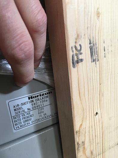 Used Standard Horizon VAC 100 Towers and ST40 Stacker Collating System