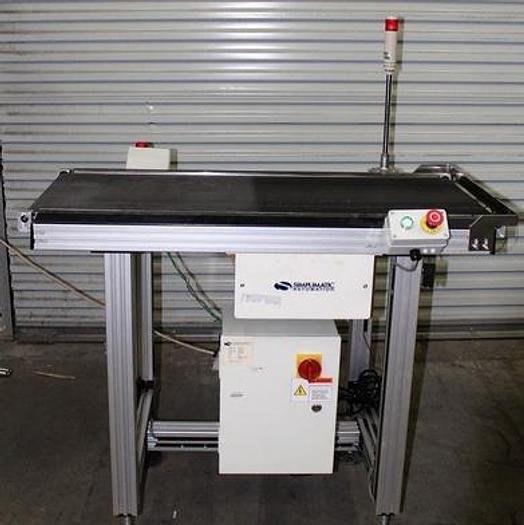 Used Simplimatic 2170 Flat bed exit conveyor, variable speed 2007