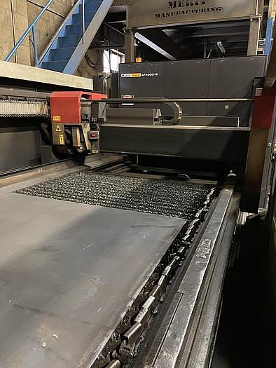Used 2012 Amada 4000-Watt Amada FOM2-3015 Laser Cutting System, Load / Unload Tower System