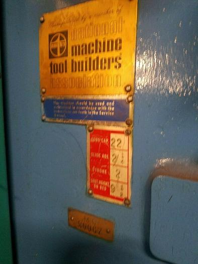 Used Bliss Stamping Punch Press OBI 22 Ton Air Clutch Air Brake NICE! WATCH VIDEO!!