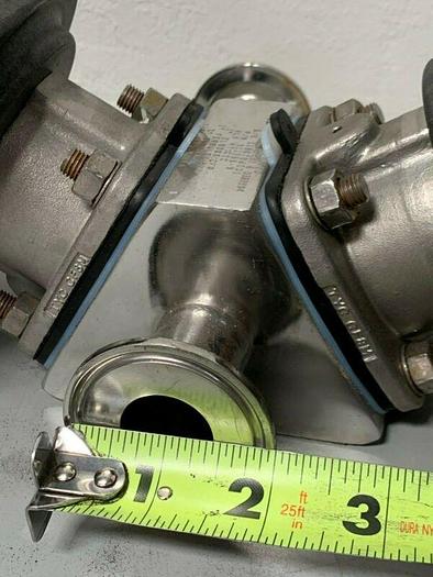 Used 2 ITT Sherotec 90PSI Stainless Steel Valves w/ 2 Position Monitors & 1" Sanitary