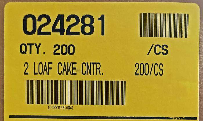 NEW, in-the-box — Commercial Packaging: 2-Loaf Cake Center, See-Thru Clamshell