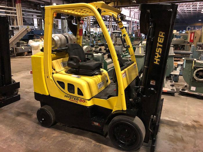 Used 8,000 POUND HYSTER MODEL S80FTBCS MFG. 2013 173" RAISED MAST