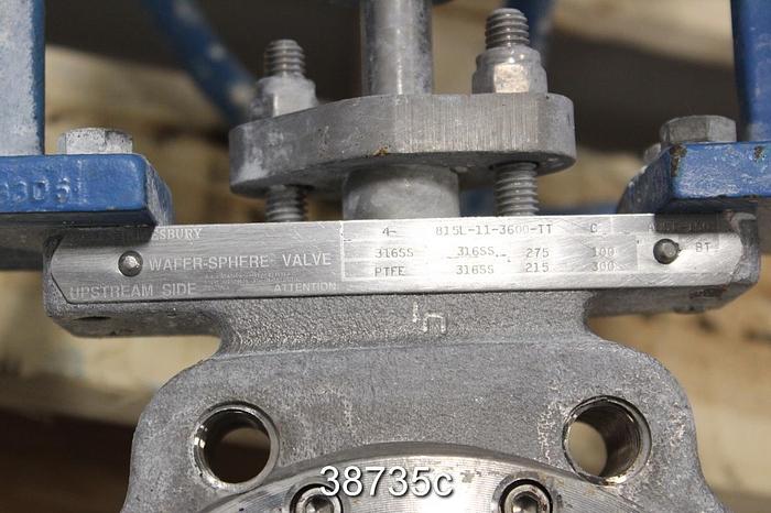 Used Neles Jamesbury C 4" Hand Operated Wafer-Sphere Butterfly Valve #38735