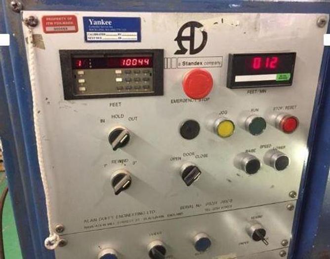 Used 54" (1.37M) WIDE FOIL MASTER LABEL SLITTER REWINDER ALAN DUFFY ENGINEERING