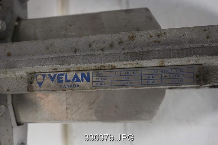 Used Velan 3" Hand Operated Knife Gate Valve #33037