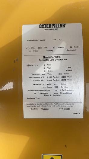 Used Caterpillar 3512B generators 