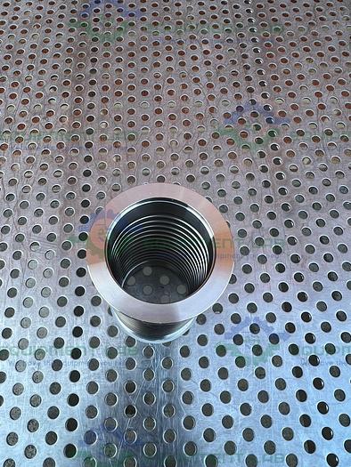 Used Stainless Steel  4" Flexible Vacuum Hose w/ KF 40 Vacuum Fitting