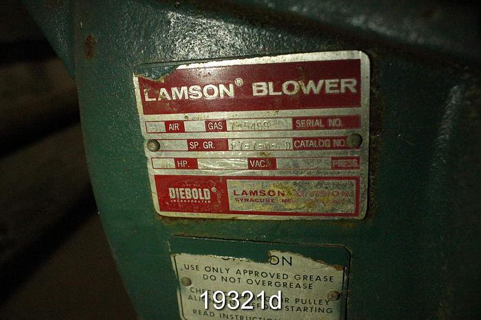Used Lamson E7-0-7-AD Blower, With Siemens 40 Hp, 3545 Rpm, 460 Volt, 324Ts Frame Motor #19321
