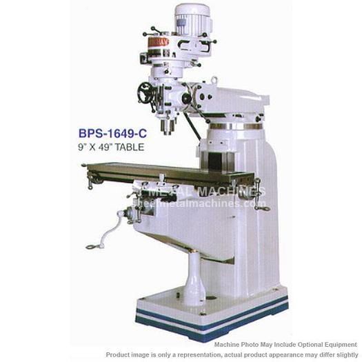 BIRMINGHAM Step Pulley Vertical Knee Mill 16 Speed, 3PH, 220V with Special Tool Package BPS-1649-C