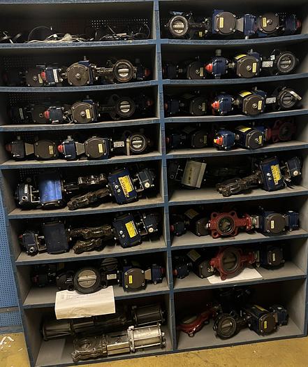 Used 2010 UNI-VALVE WM actuators, model WM 12 SR ISO F05 4/3 with butterfly valve, type VF-730 and position monitoring switch, type ITS-100