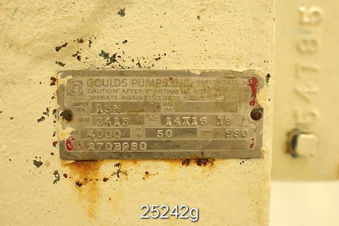 Used Goulds 3415, 14x16x18, 5 Vane Split, 14.875" Impeller Diameter #25242