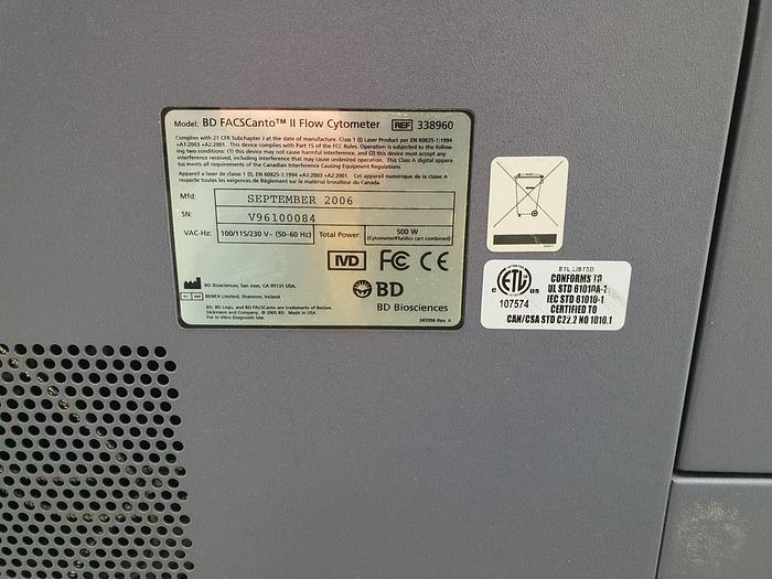 Used BD Biosciences FACSCanto II Cytometry Analyzer