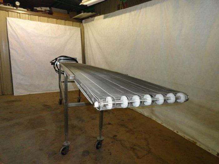 Used Stainless Steel Wire Belt Conveyor; 20"W x 15'6"L