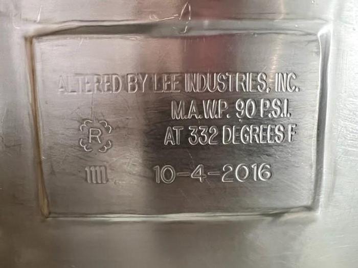 Used Kettle, 125 Gallon, S/st, Jkt, Lee, Mdl 100 CHD #C744604