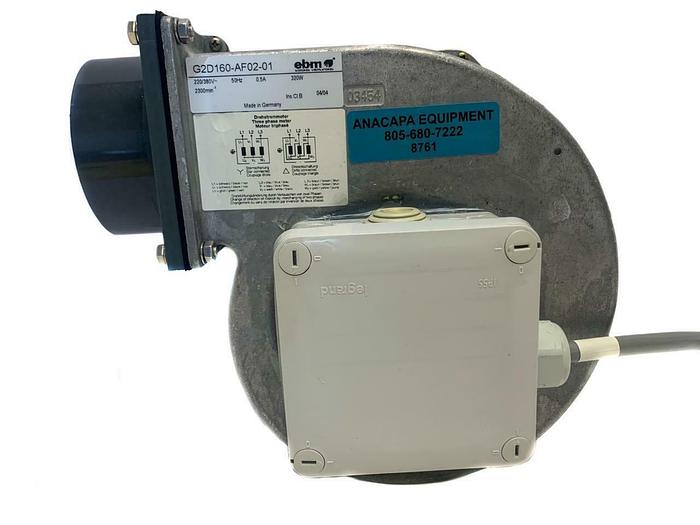 Used EBM-Papst G2D160-AF02-01 Fan 10.6&#034; x 10.2&#034; x 5.15&#034; AC Centrifugal Blower (8761)W