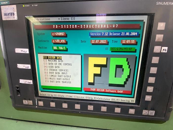 Used 2001 Peddinghaus BDL760/3 with Meba 400DG-700 Saw/Drill Line