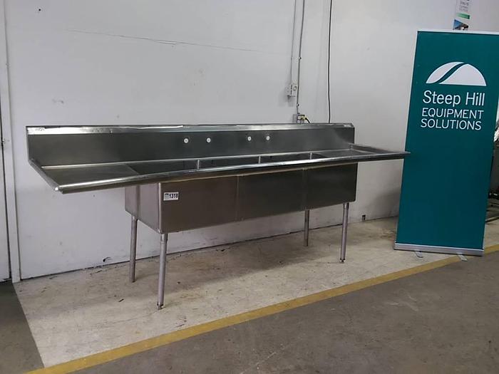 Used Stainless Steel 3-Compartment Sink