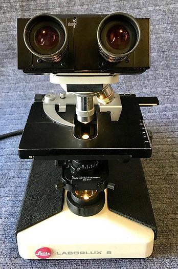 Used Leitz Laborlux S Microscope with 4 objectives, x4, x10, x20, x40