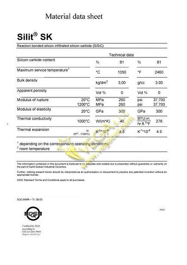 Used Second hand  SI SIC Silicon Carbide Beams