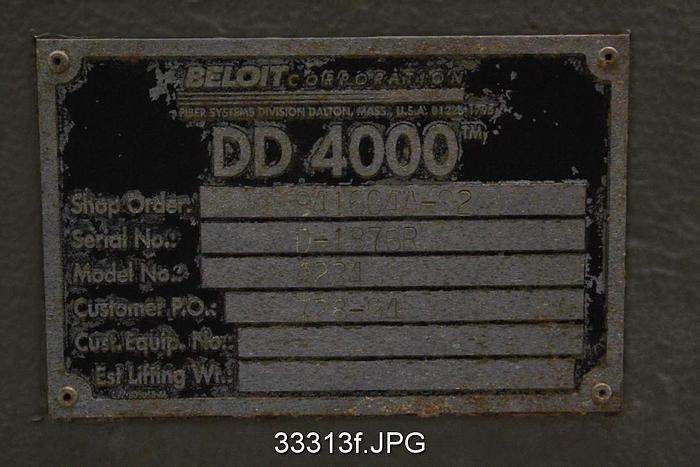 Used Beloit DD4000 20/24" Refiner, 24" Rotor #33313