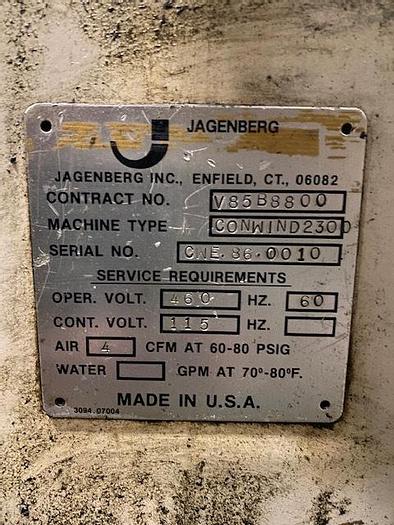 Used 90" ( 2.3M ) JAGENBERG 2300 CONWIND TWO DRUM SLITTER REWINDER 3300 FPM