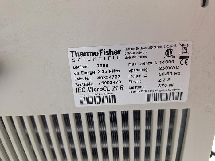 Used Thermo Scientific IEC MicroCL 21R Microcentrifuge 