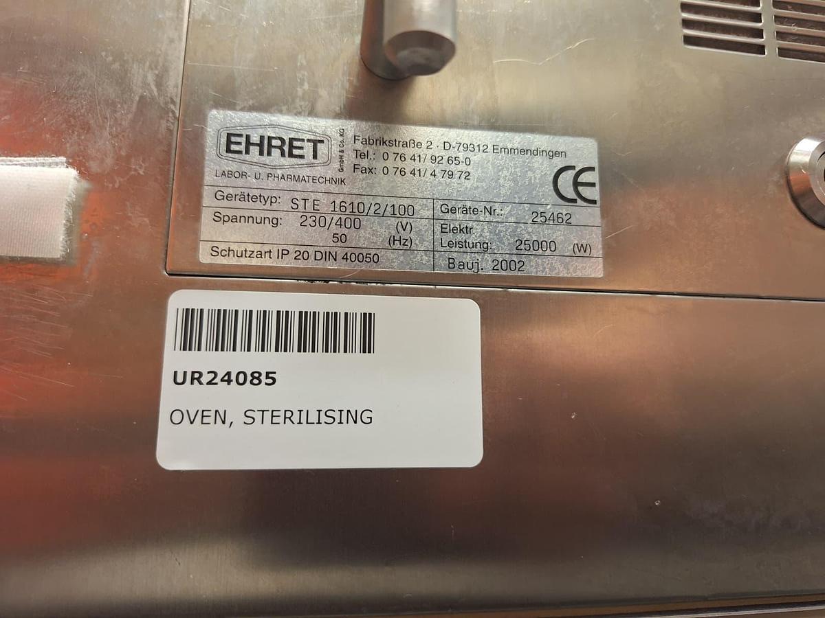 Used Ehret STE 1610/2/100 Sterilising Oven