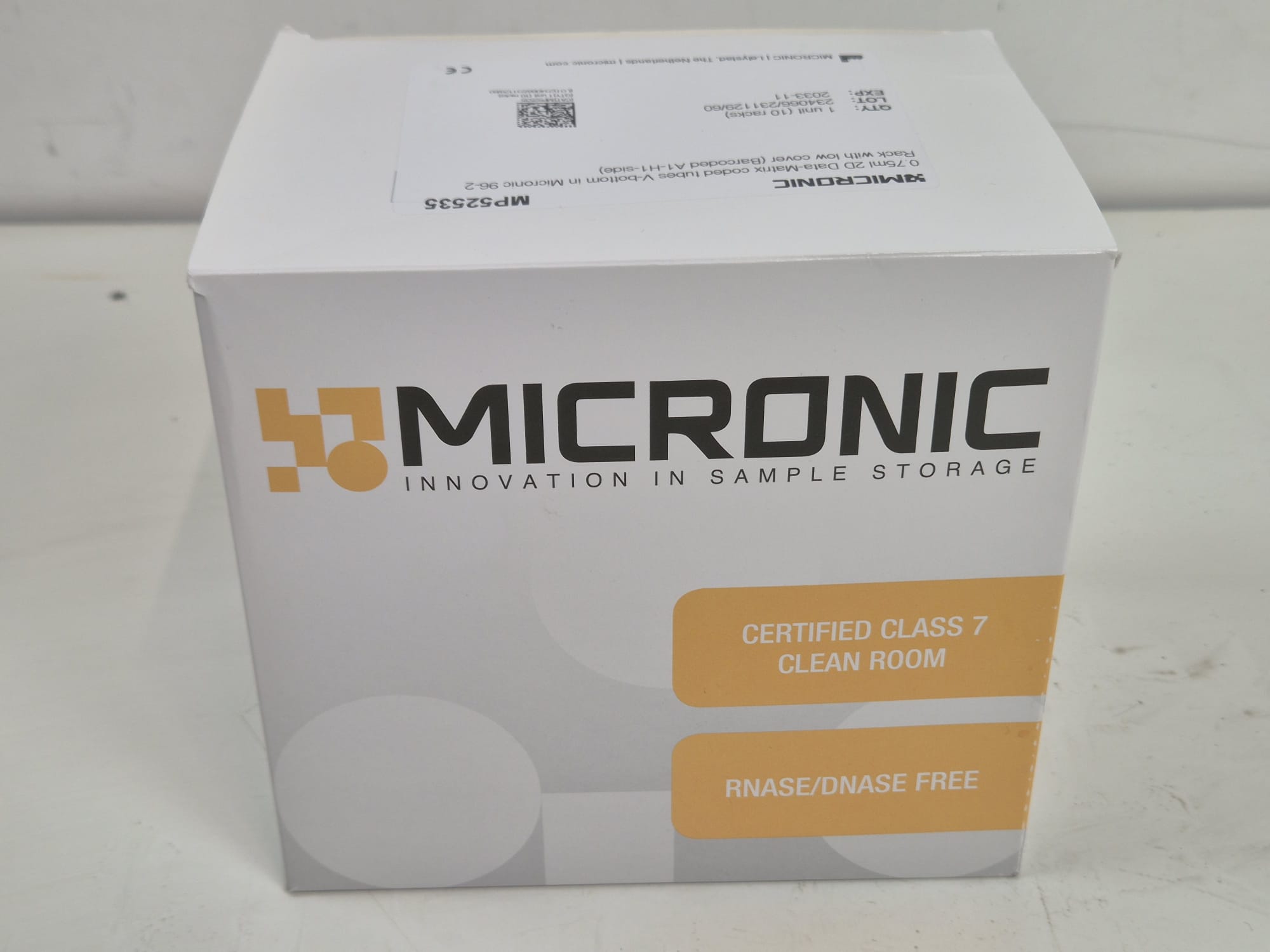 Micronic 0.75ml Data-Matrix coded tubes V bottom MP52535