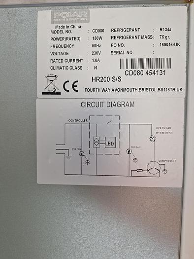 Used Polar Refrigeration CDO80 Refrigerator