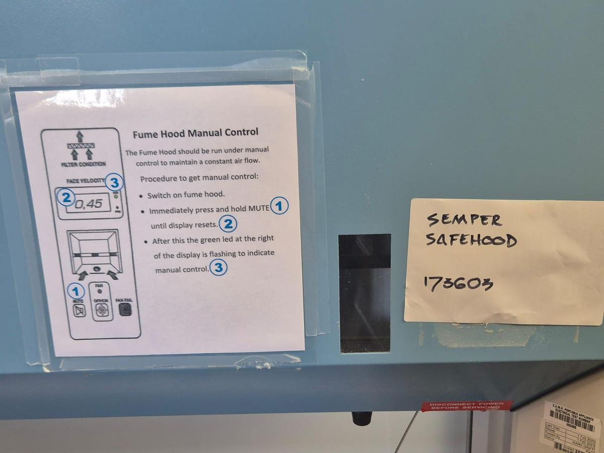 Used Semper Safehood 120 Safety Cabinet