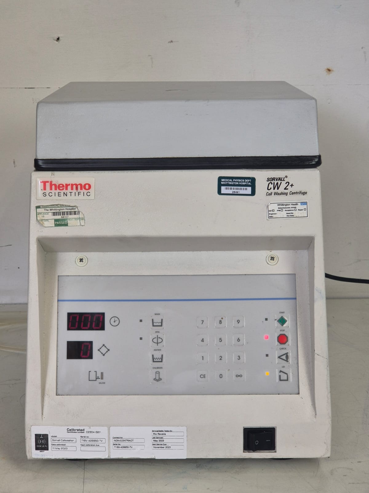 Used Thermo Scientific CW2 Sorvall Cell Washing Centrifuge