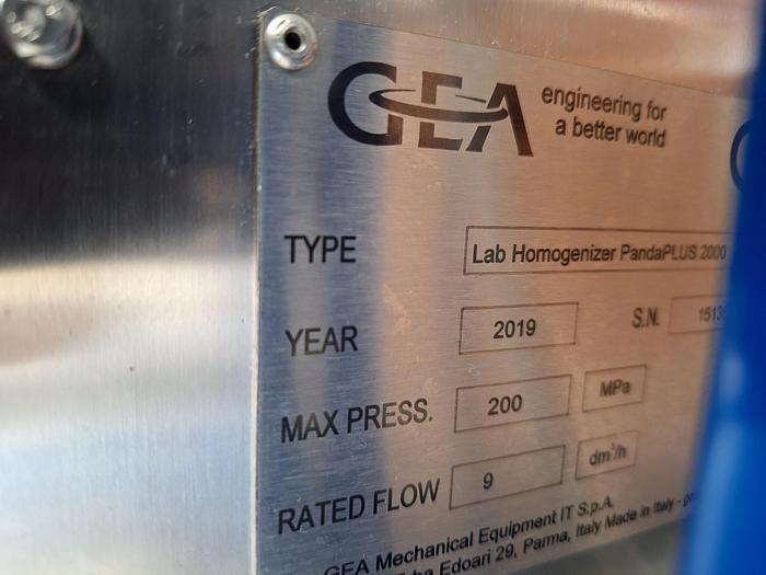 Used GEA Mechanical Equipment PandaPLUS 2000 Homogenizer