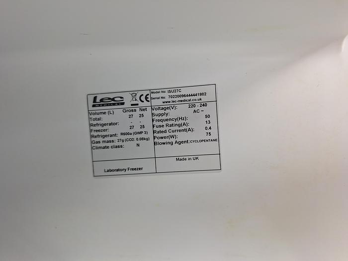 Used LEC Medical ISU27C Freezer