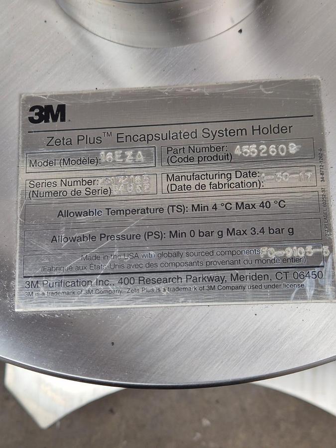 Used 3M Zeta Plus Depth Filtration Solutions  