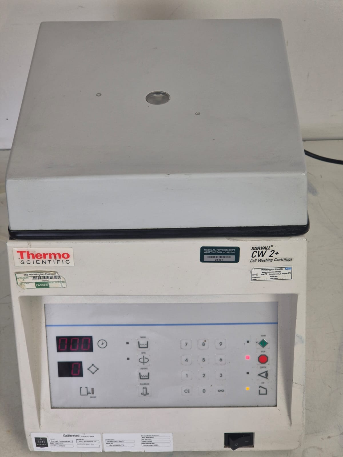 Used Thermo Scientific CW2 Sorvall Cell Washing Centrifuge