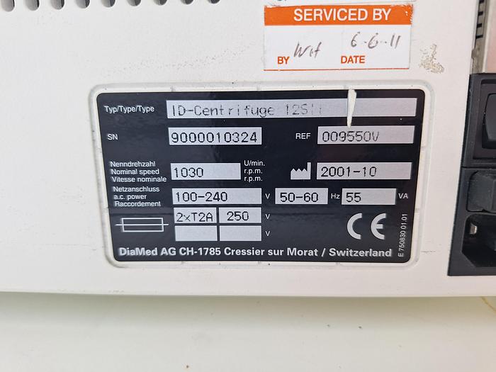 Used DiaMed 12 SII ID-Centrifuge