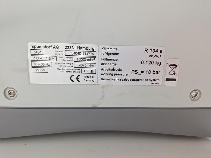 Used Eppendorf 5424 R Refrigerated Centrifuge