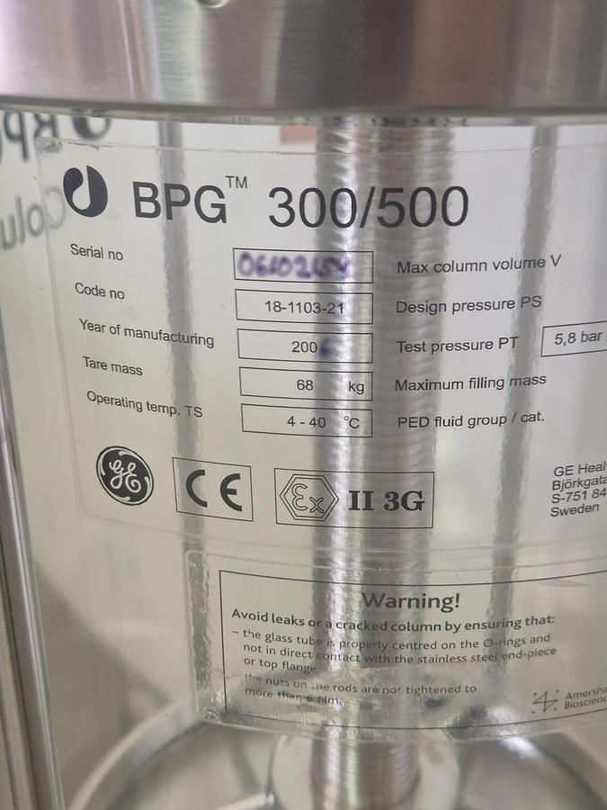 Used GE Healthcare BPG 300/500 Chromatography Column